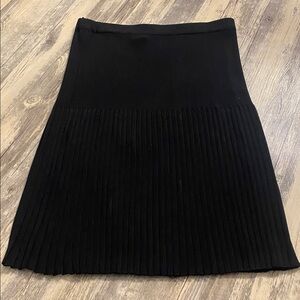 Misook Drop Waist Half Pleated Skirt Black Size XL